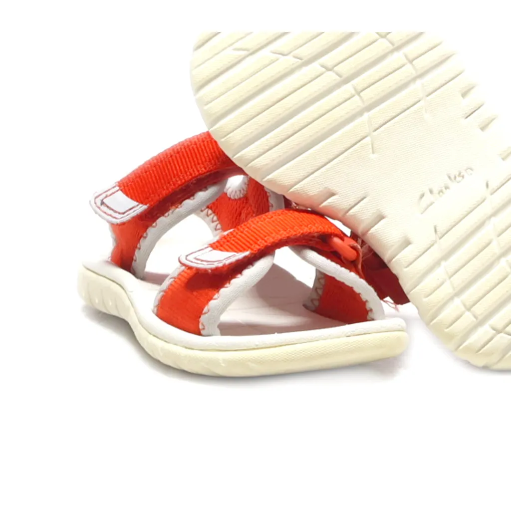 Clarks Flat Sandals Canvas Orange Colour For Kids