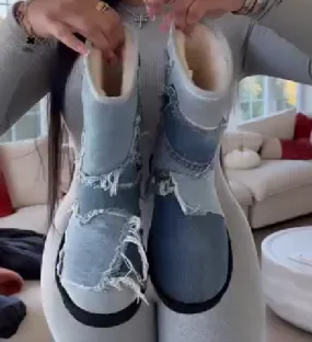 Cowboy Cloth Snow Boots