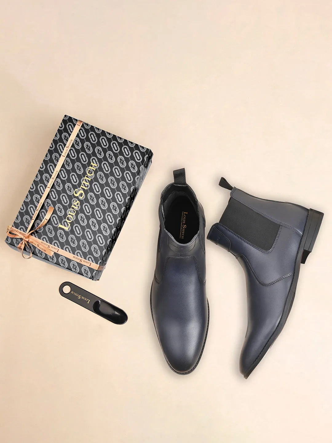Federal Blue Dual Tone Handcrafted Chelsea Boots for Men