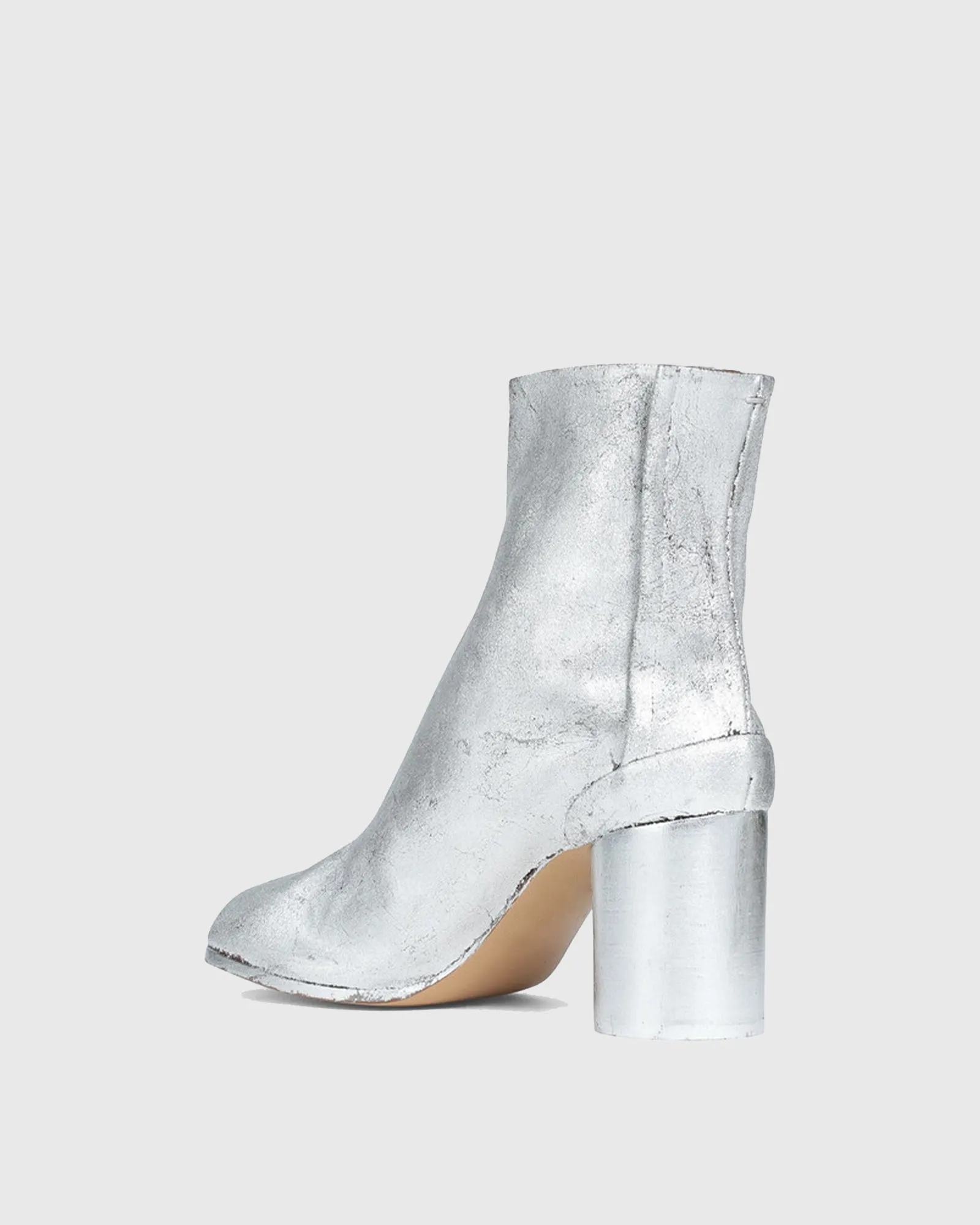 Fiore Tabi Ankle Boots In Silver