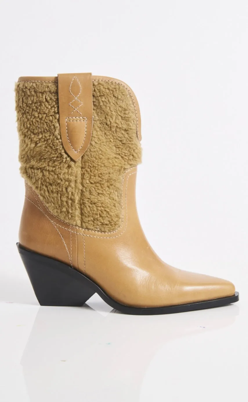Free People Pitchfork Point Shearling Boots