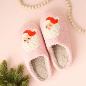 Fuzzy Santa Holiday Slippers