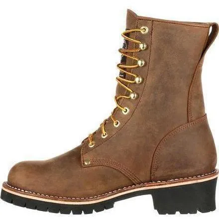 Georgia Men's 8" Waterproof Steel Toe Insulated Logger Work Boot - Brown - GB00065
