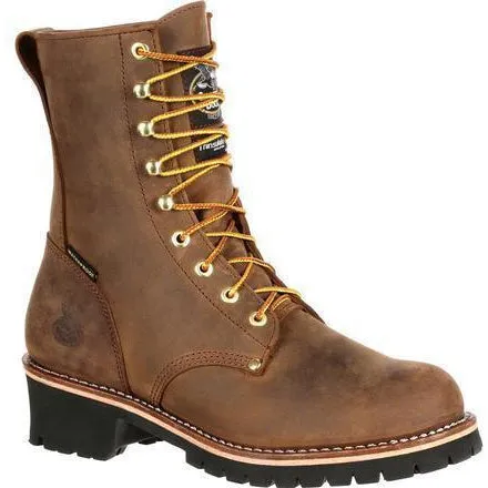 Georgia Men's 8" Waterproof Steel Toe Insulated Logger Work Boot - Brown - GB00065