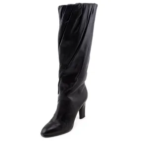 Givenchy Black Leather Pleated Knee High Boots Size US 7 | EU 37