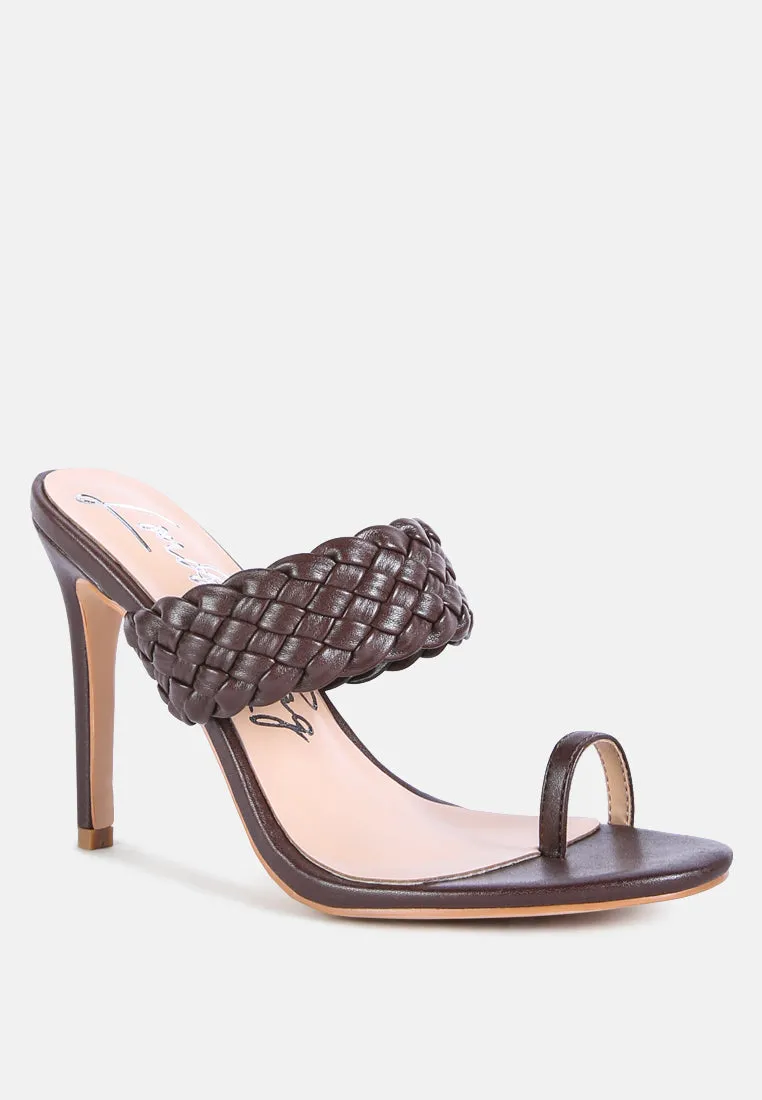 high perks woven strap high heels