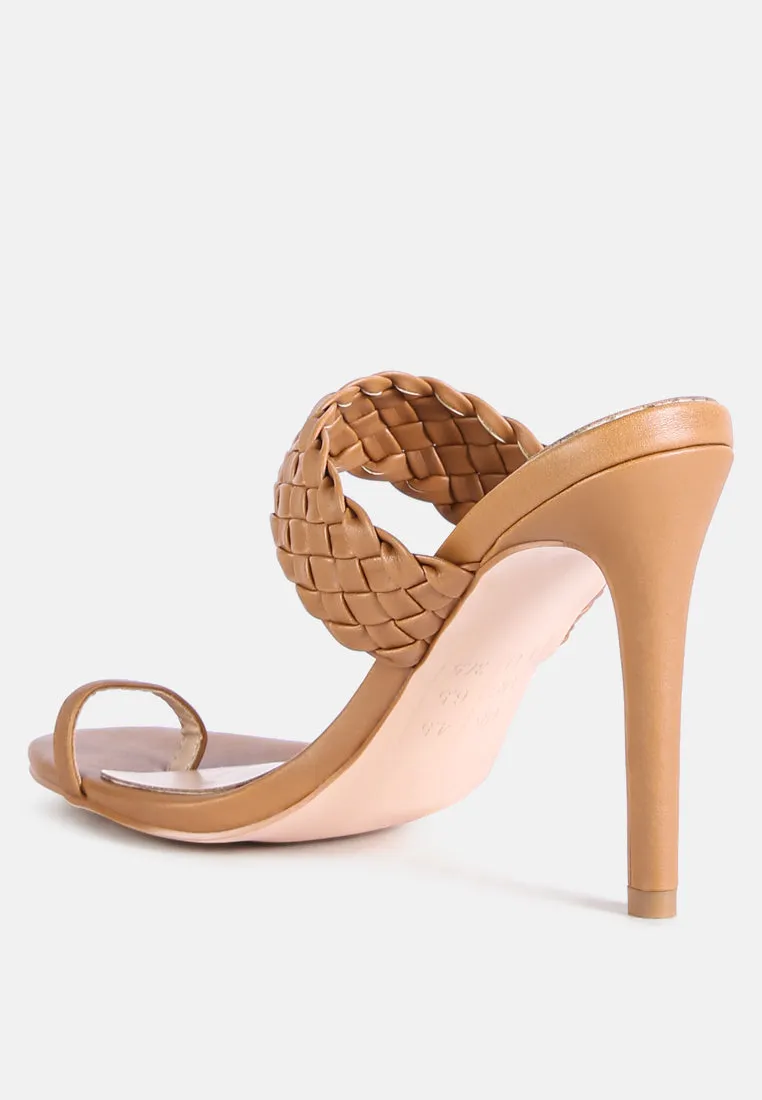 high perks woven strap high heels