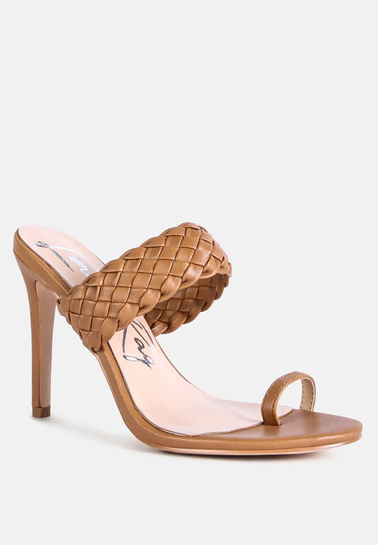 high perks woven strap high heels