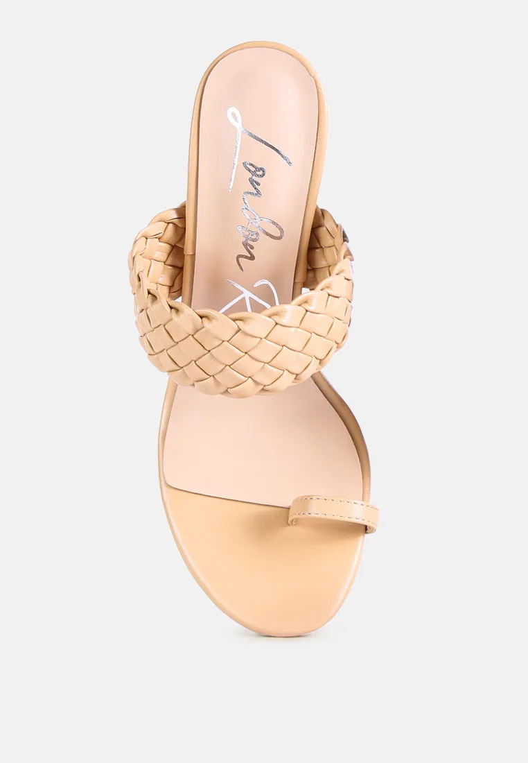 high perks woven strap high heels