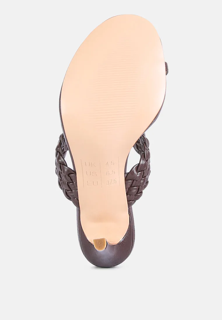 high perks woven strap high heels