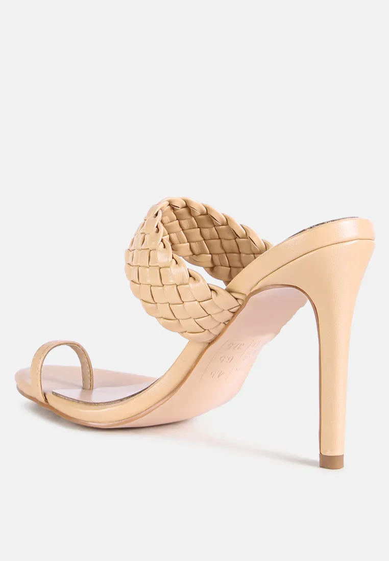 high perks woven strap high heels