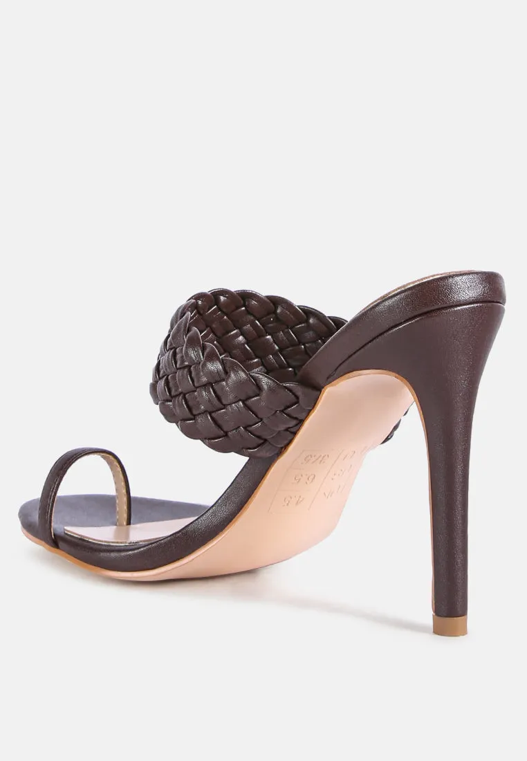 high perks woven strap high heels