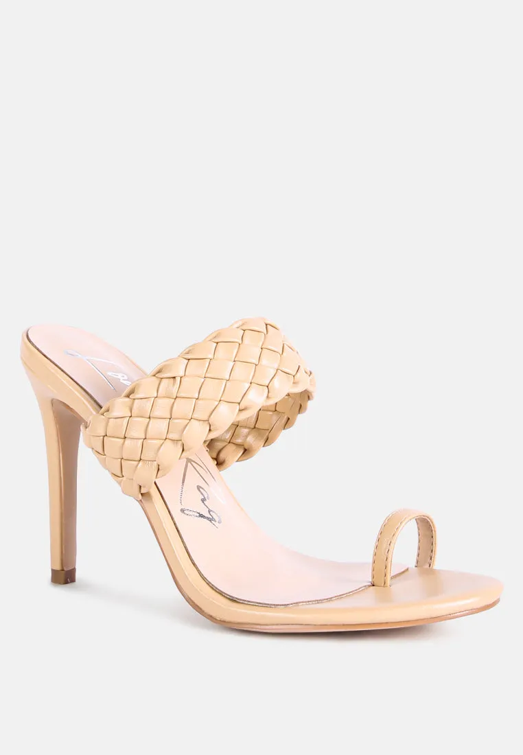 high perks woven strap high heels