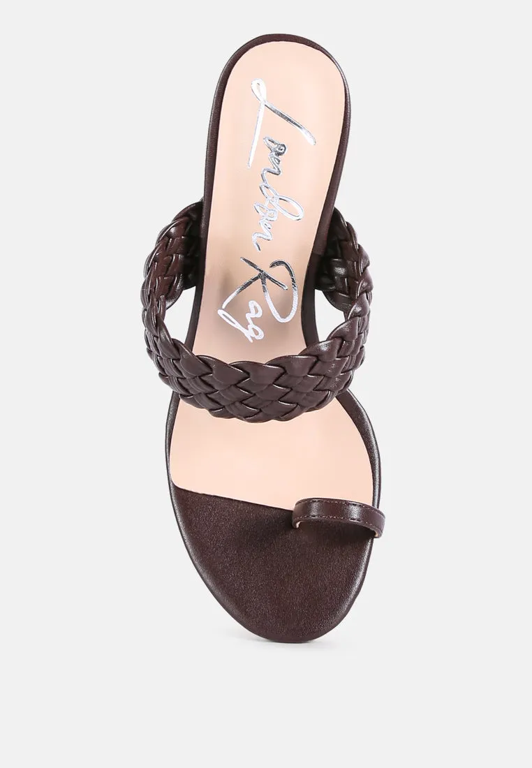 high perks woven strap high heels