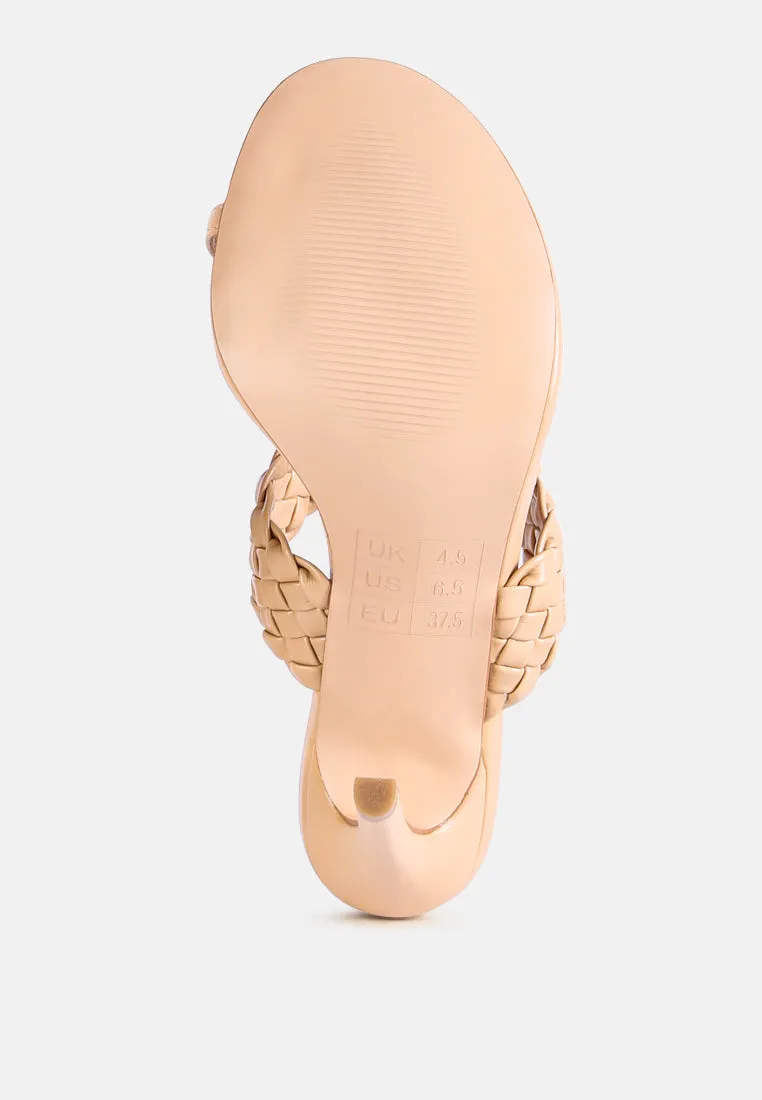 high perks woven strap high heels
