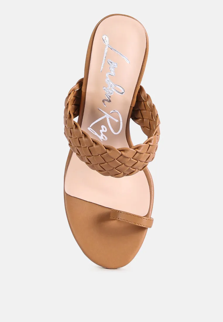 high perks woven strap high heels