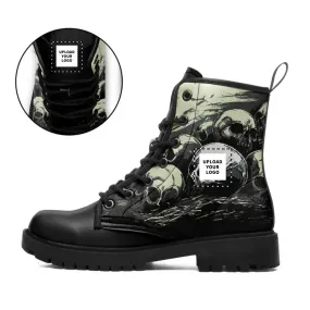 Holiday Gifts,Personalized Skull Boots, Custom Rose Boots, Stylish and Gothic Boots