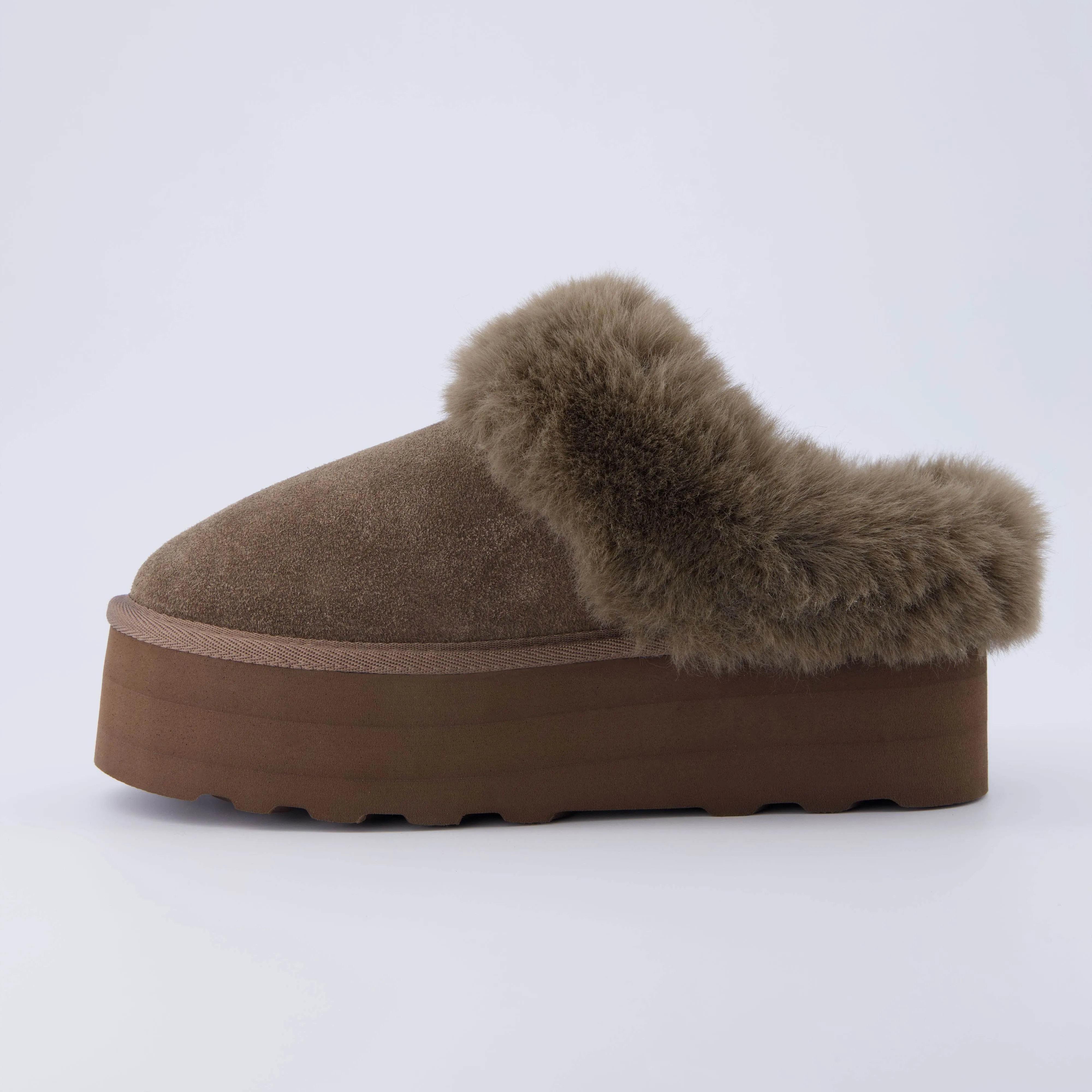 Husky Suede Cozy Platform Mule