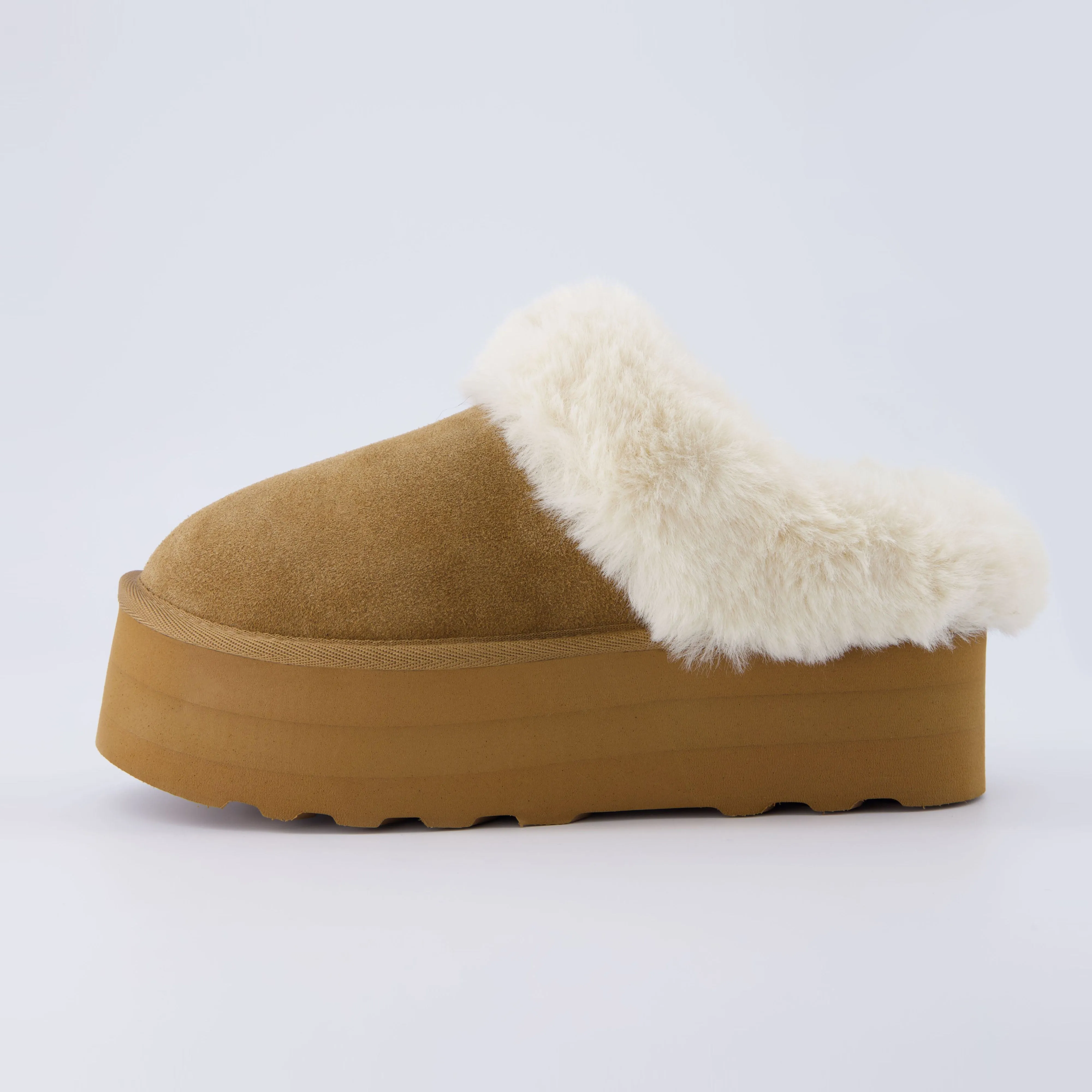 Husky Suede Cozy Platform Mule