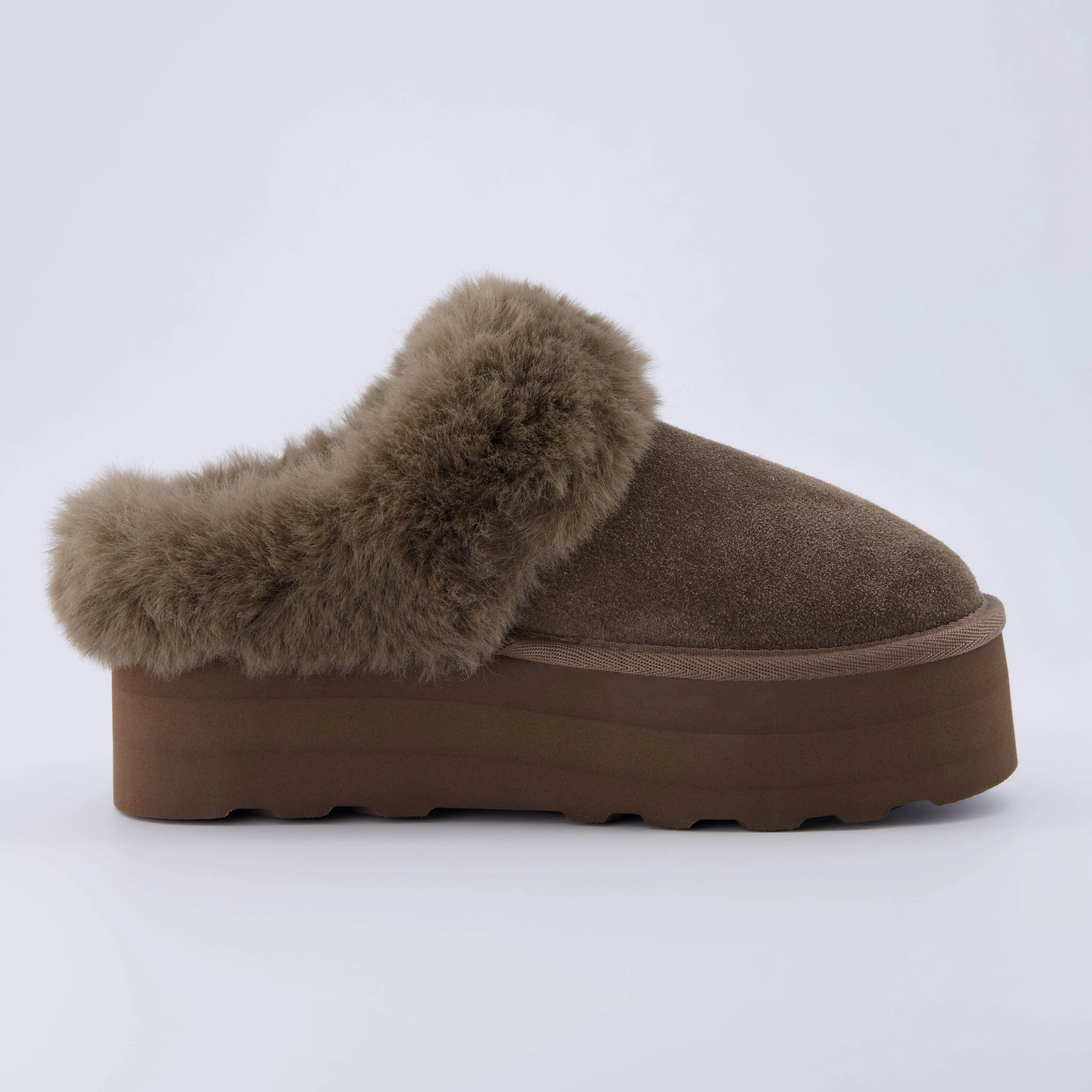 Husky Suede Cozy Platform Mule