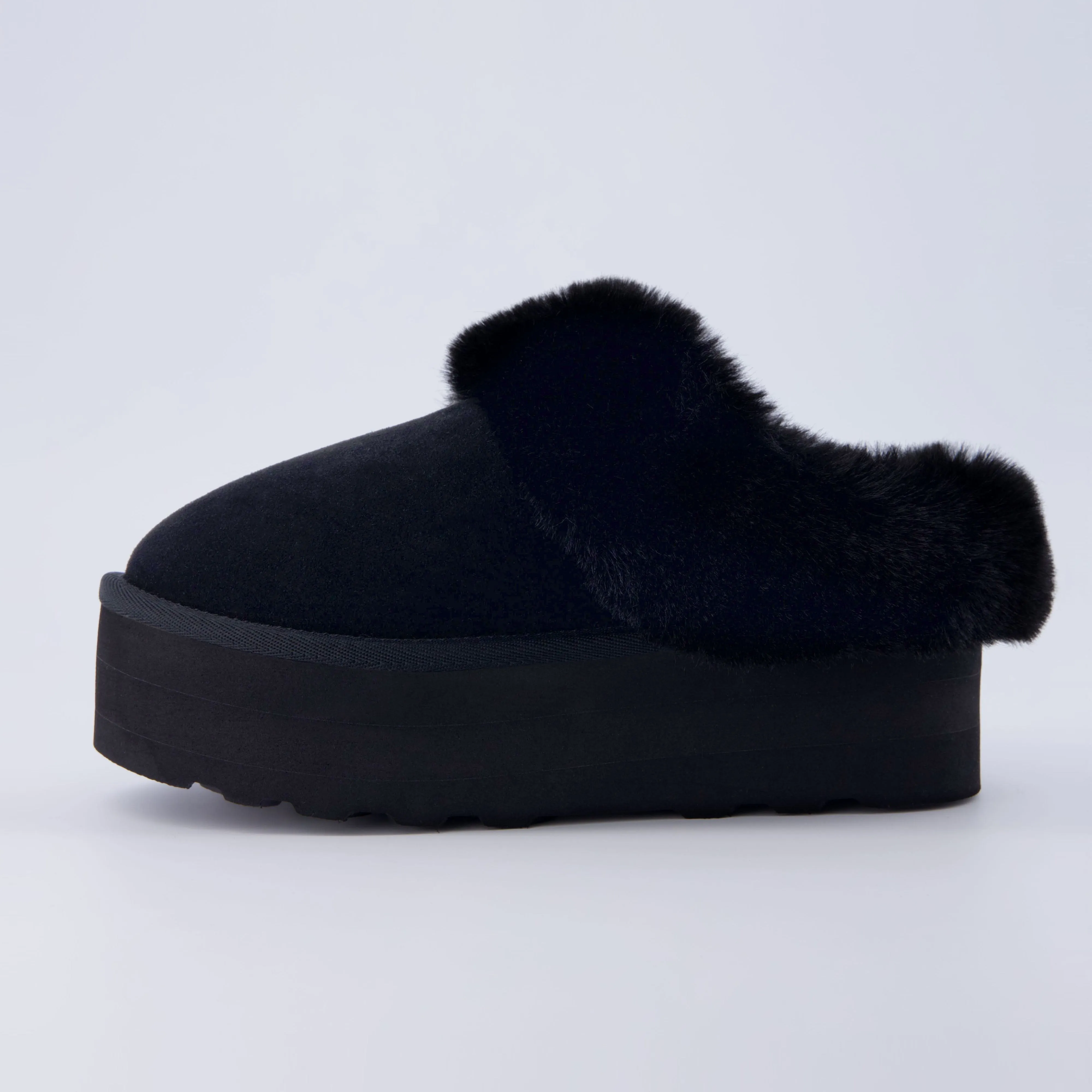 Husky Suede Cozy Platform Mule