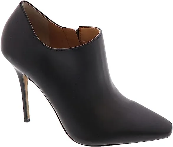Jessica Simpson Carolie Black Leather Square Toe Stiletto Ankle Shootie Boots