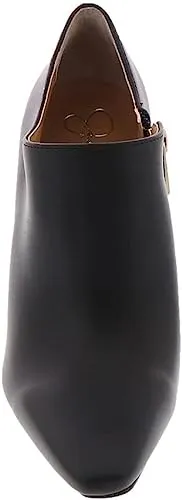 Jessica Simpson Carolie Black Leather Square Toe Stiletto Ankle Shootie Boots