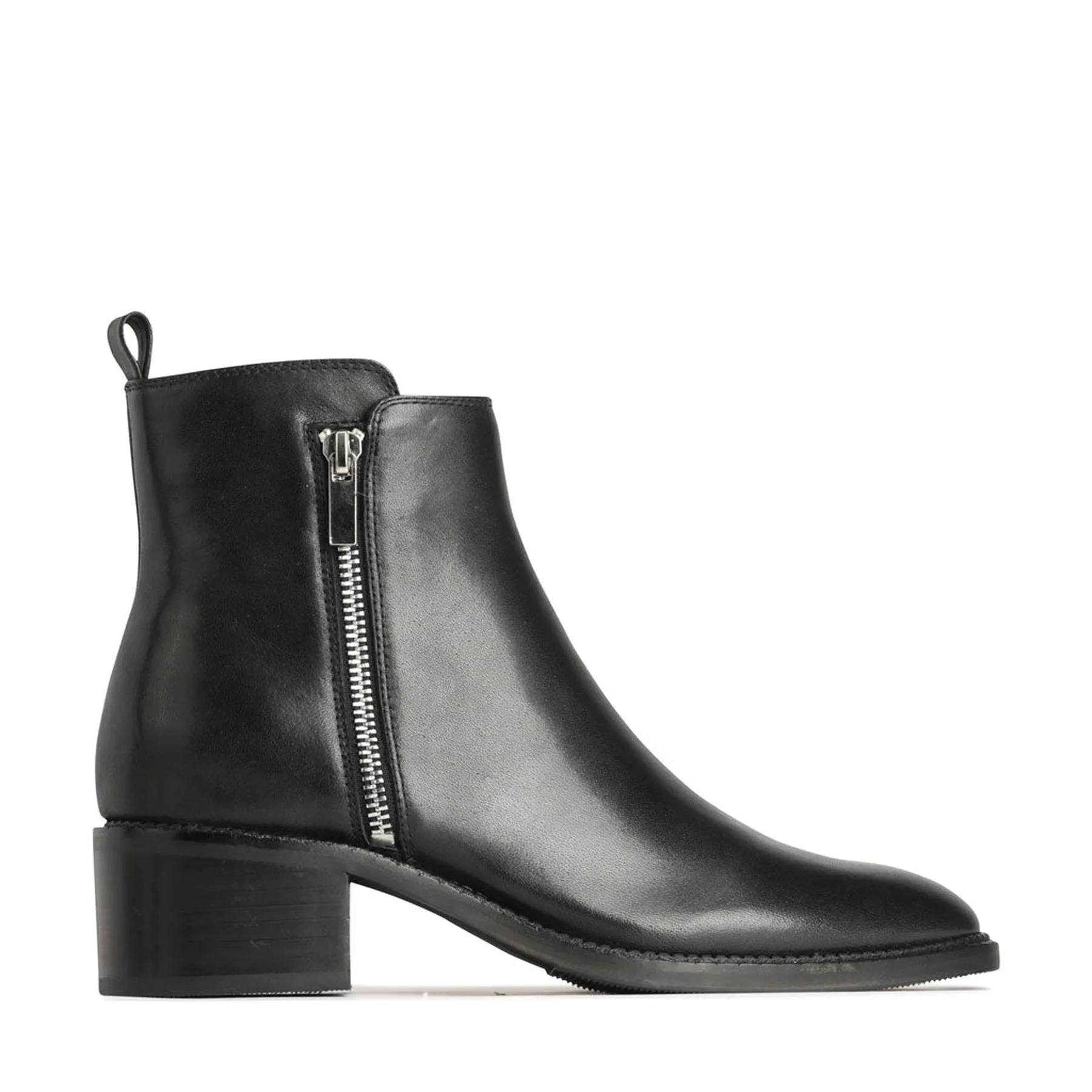 KENAI LEATHER ZIPPER ANKLE BOOTS