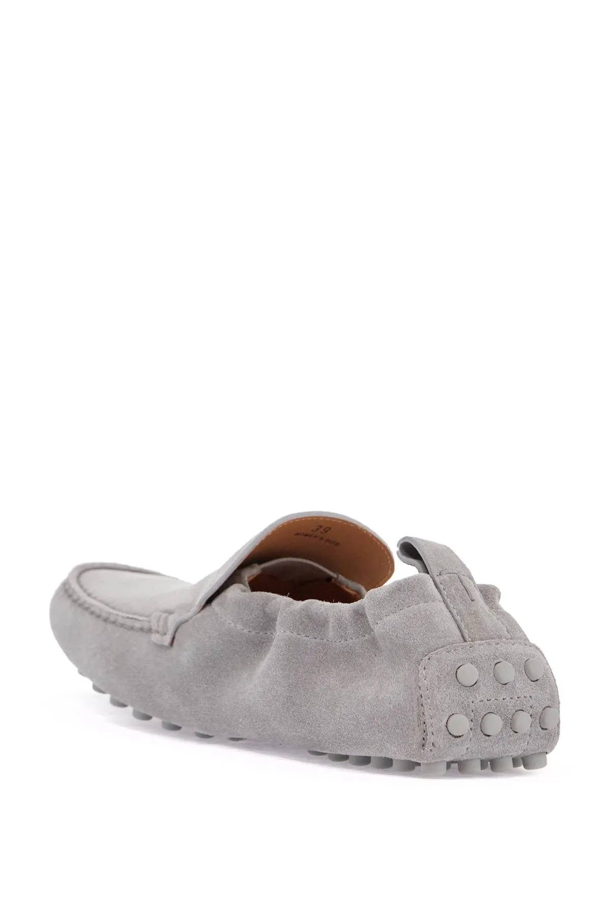 light gray calfskin women's loafers