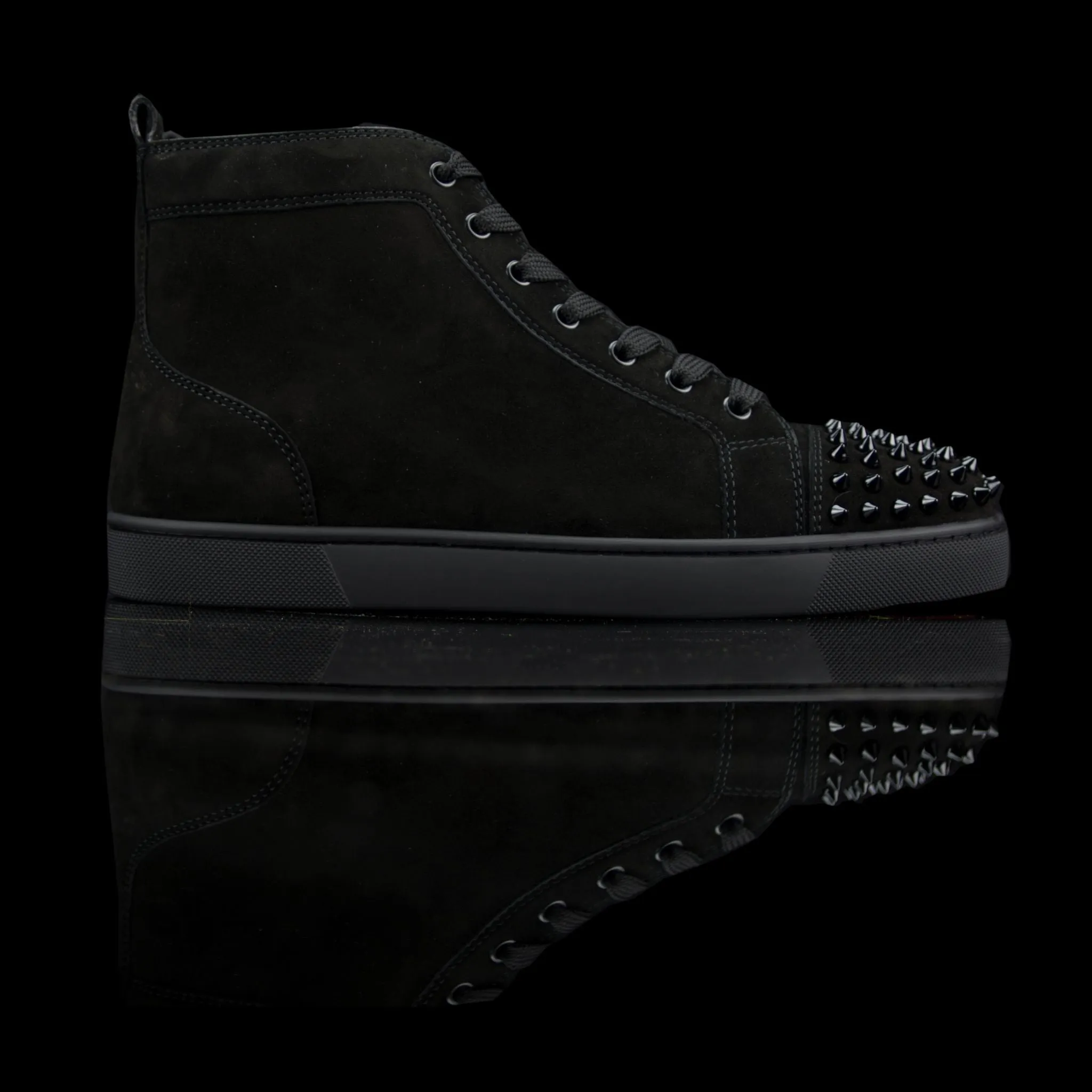 Louis Spikes Flat Suede
