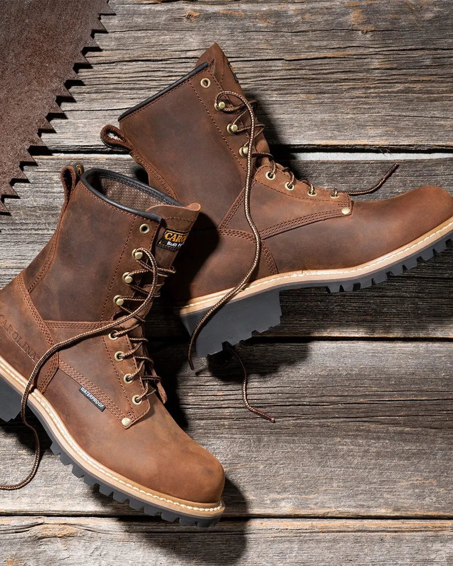 Men's 8" Crazy Horse Logger Steel-Toe Boots