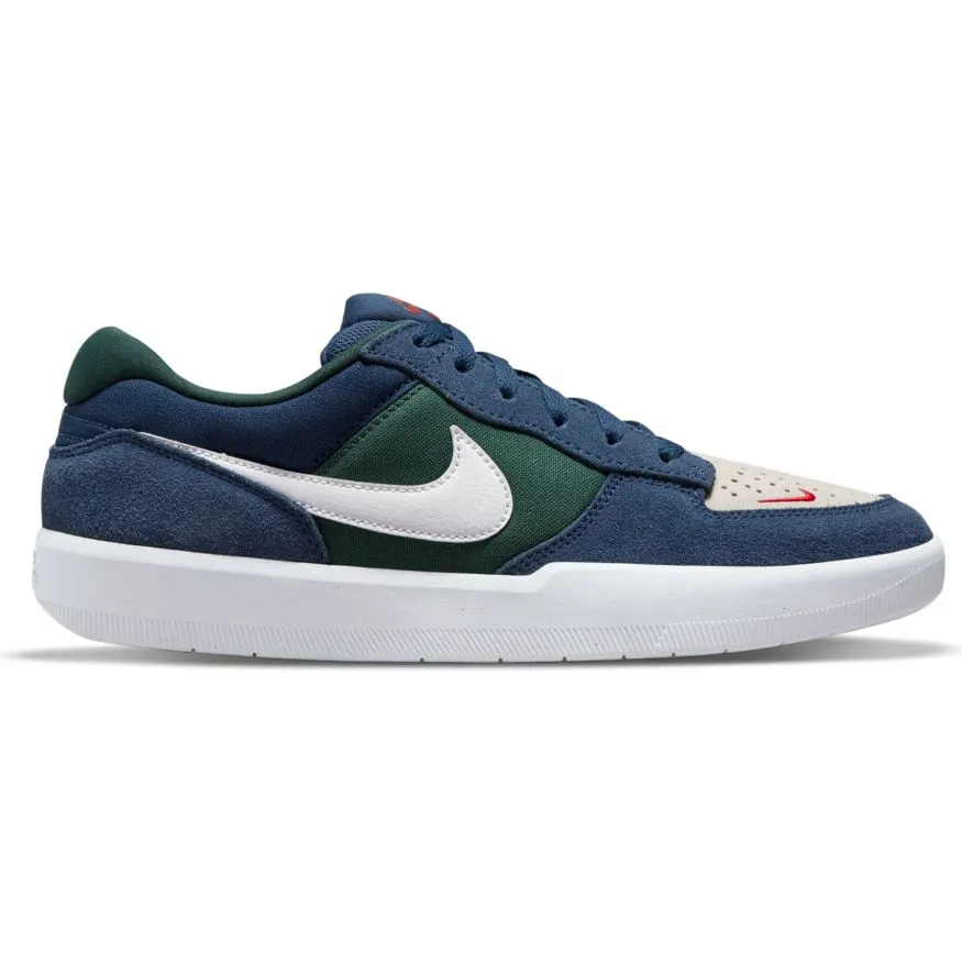 Nike SB Force 58 Skateboard Shoe - Navy/Summit White-Noble Green-White