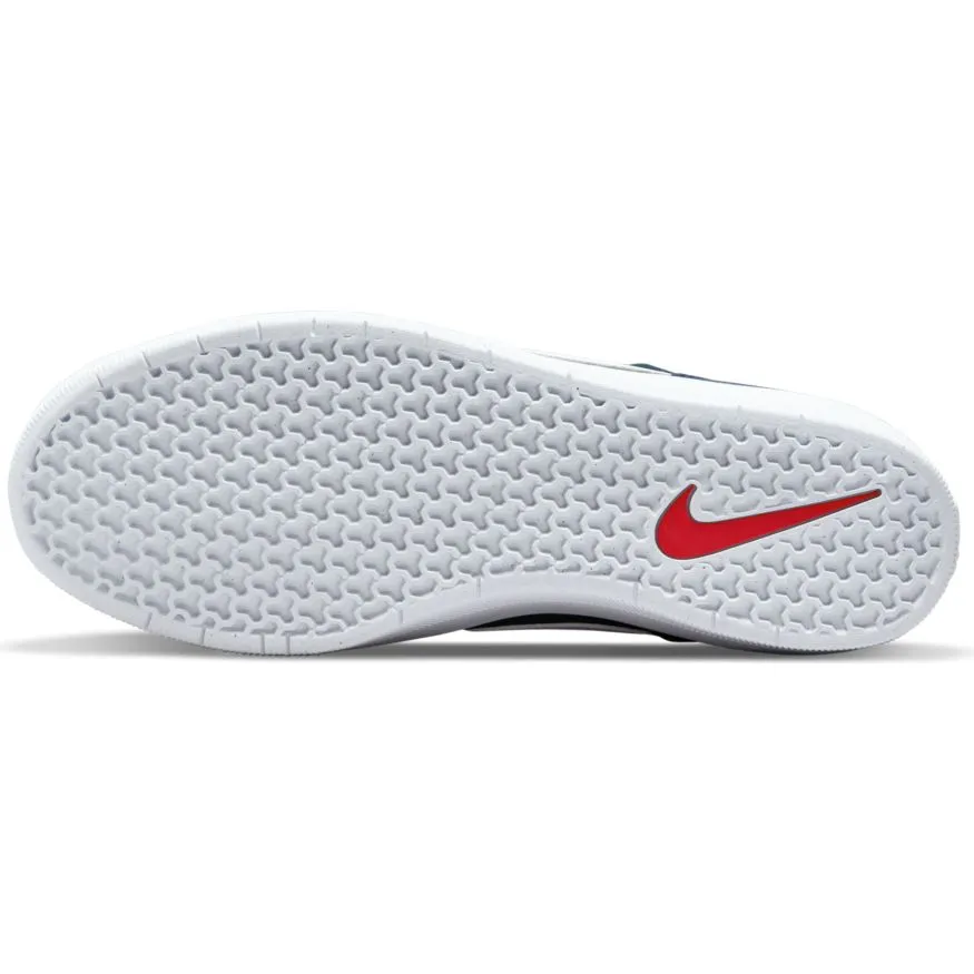 Nike SB Force 58 Skateboard Shoe - Navy/Summit White-Noble Green-White
