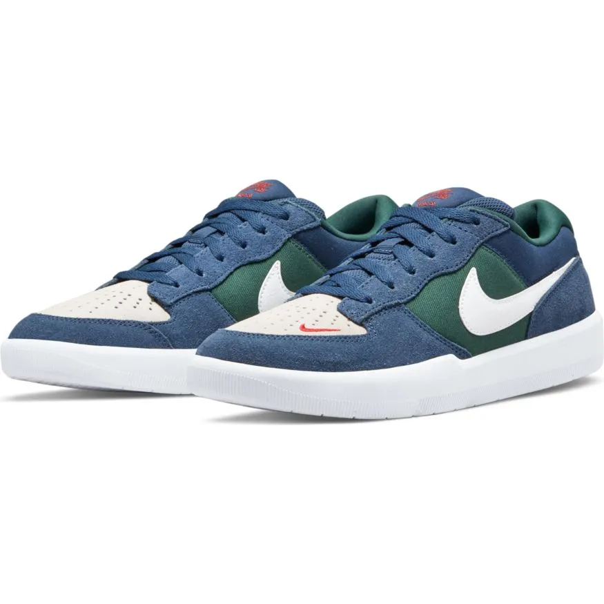 Nike SB Force 58 Skateboard Shoe - Navy/Summit White-Noble Green-White