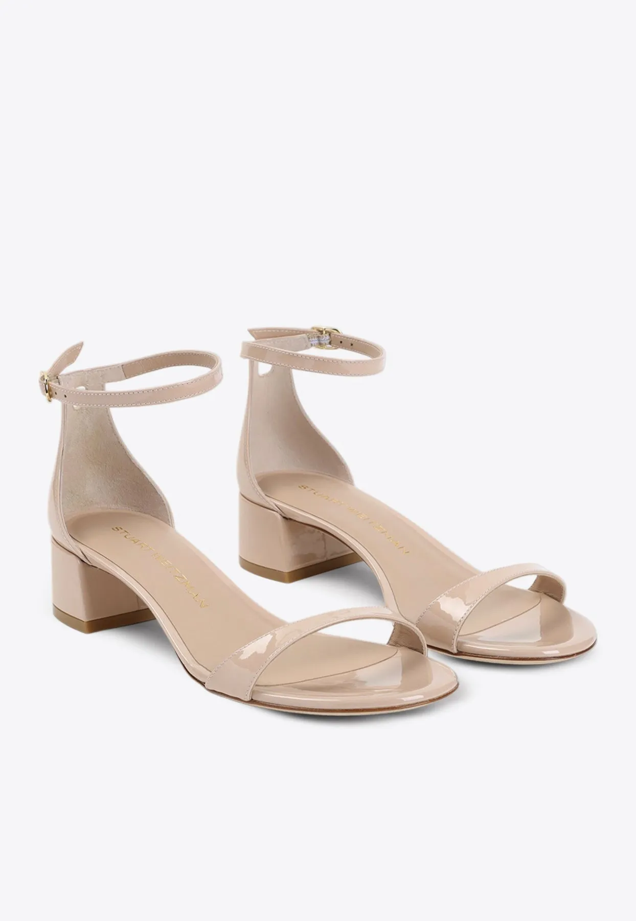 Nudist 35 Block Sandals in Patent Leather