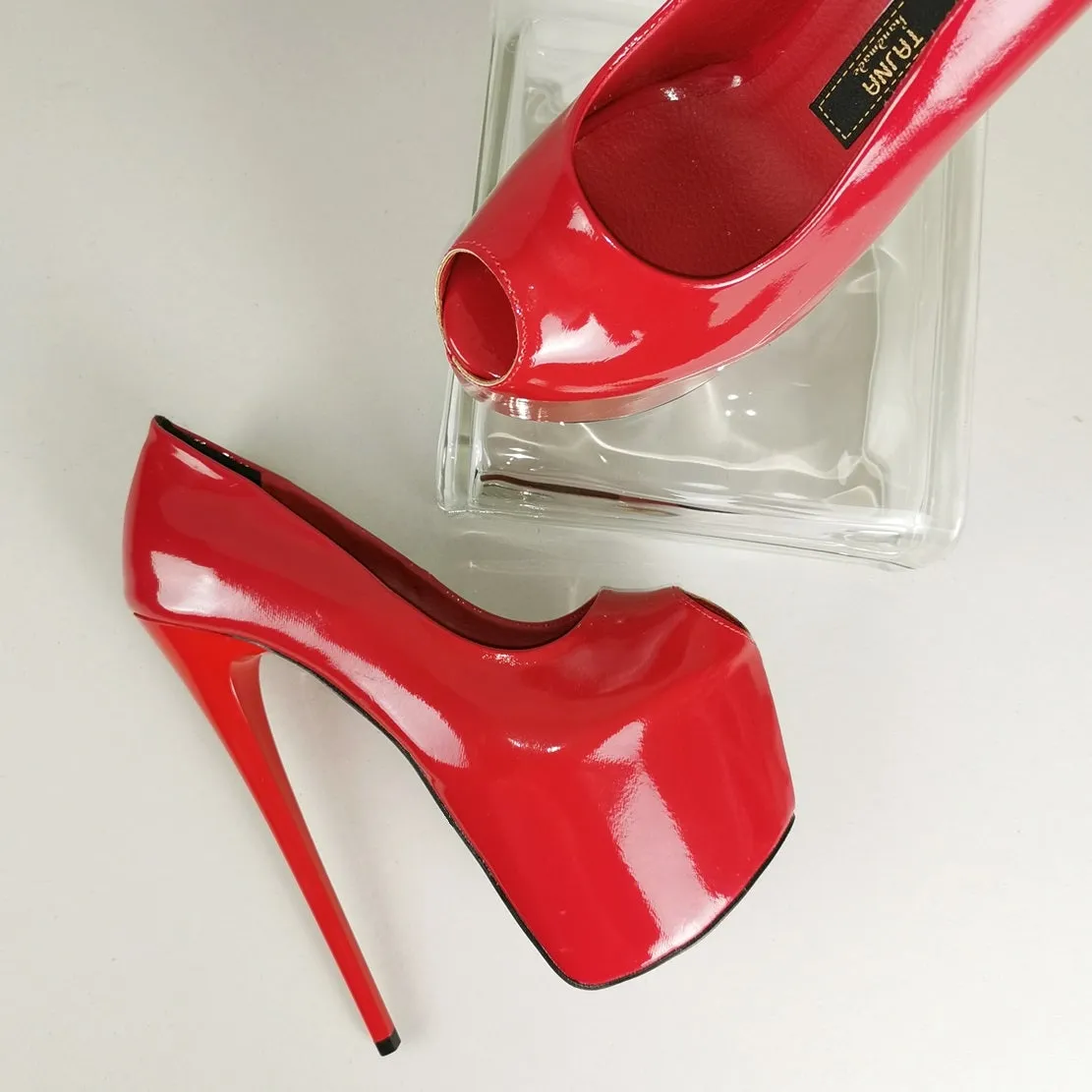 Red Patent Fishmouth High Heels