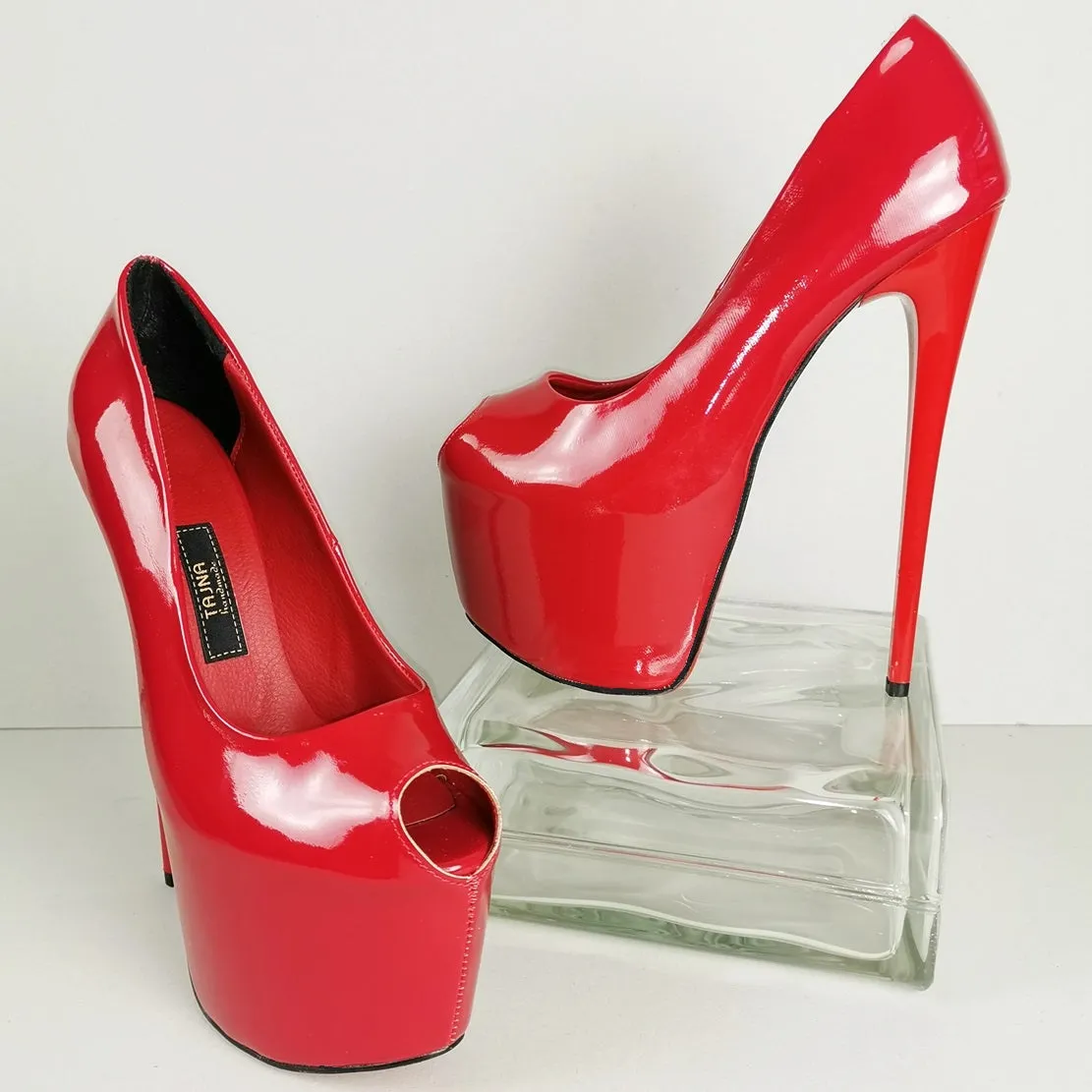Red Patent Fishmouth High Heels