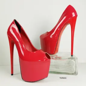 Red Patent Fishmouth High Heels