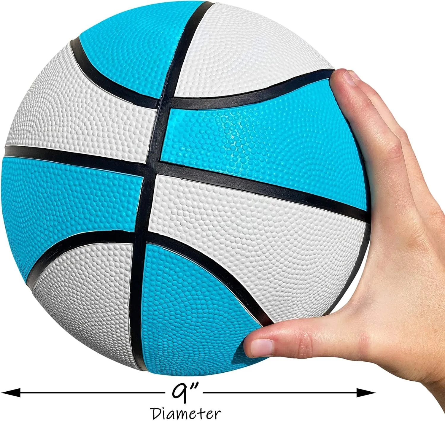 Regulation Size 9'' Swimming Pool Basketball, Waterproof, Blue (Size 6), for Ages 12 , 1 Piece