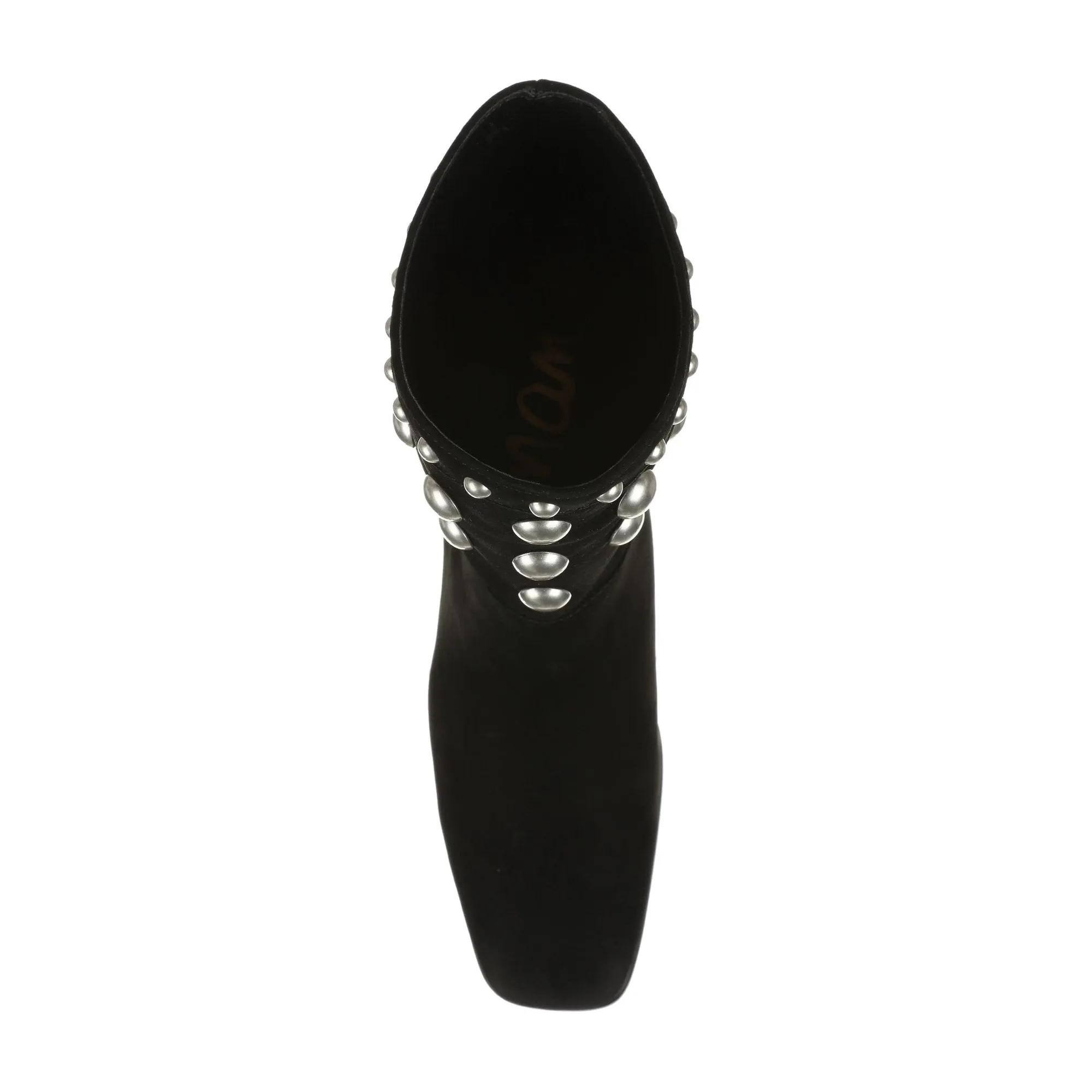 Sam Edelman Wildie Black Pearl Studs Slip On Pointed Toe Block Heel Ankle Boots