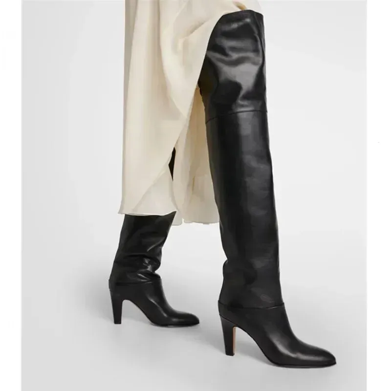 SKYLAR | Genuine Leather Over-the-Knee Boots