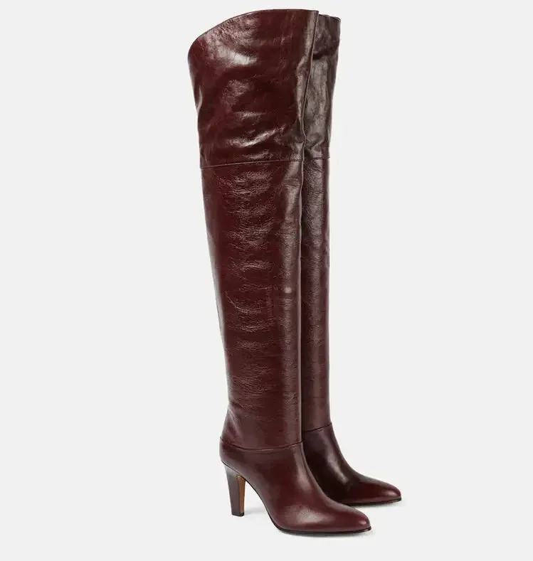SKYLAR | Genuine Leather Over-the-Knee Boots