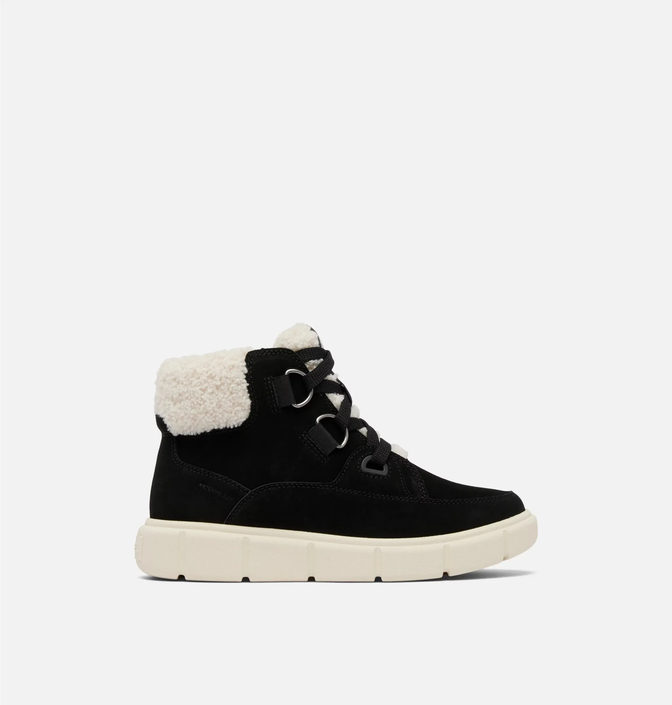 Sorel Women's Sorel Explorer III NW Lace Waterproof Lace-Up Boots-Black, Sea Salt