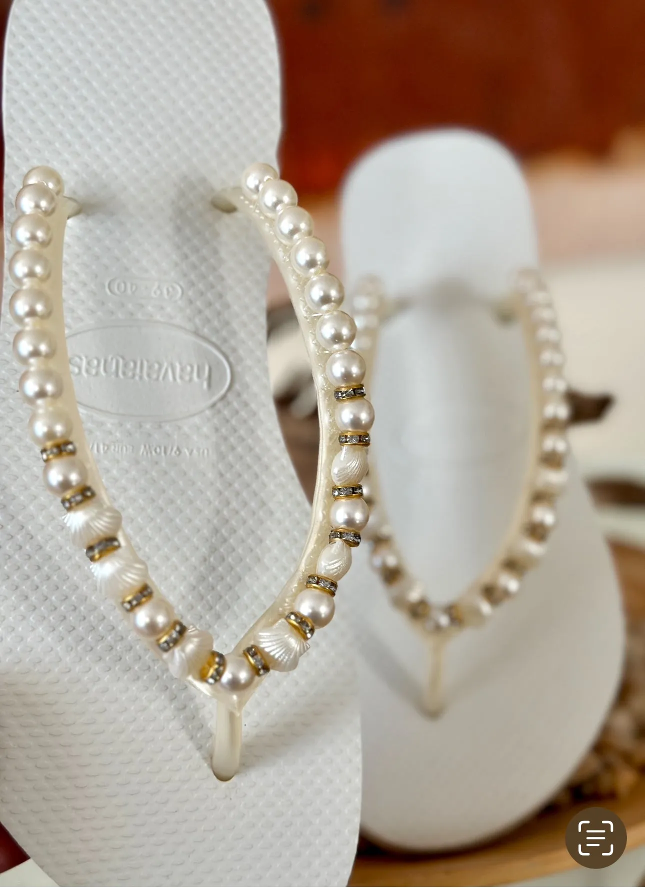 Stylish Handmade Pearls Flip flops for Bridesmaids