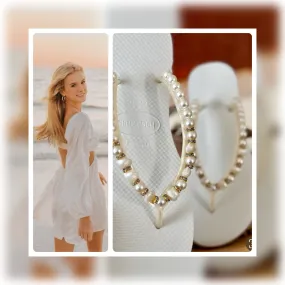 Stylish Handmade Pearls Flip flops for Bridesmaids