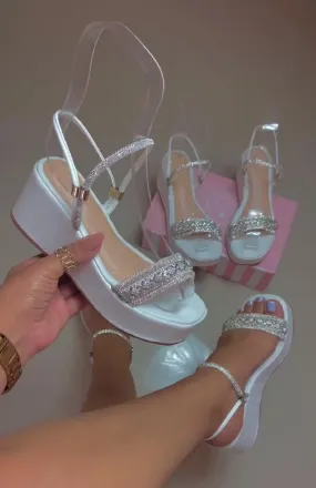 Stylish Rhinestone platform sandals