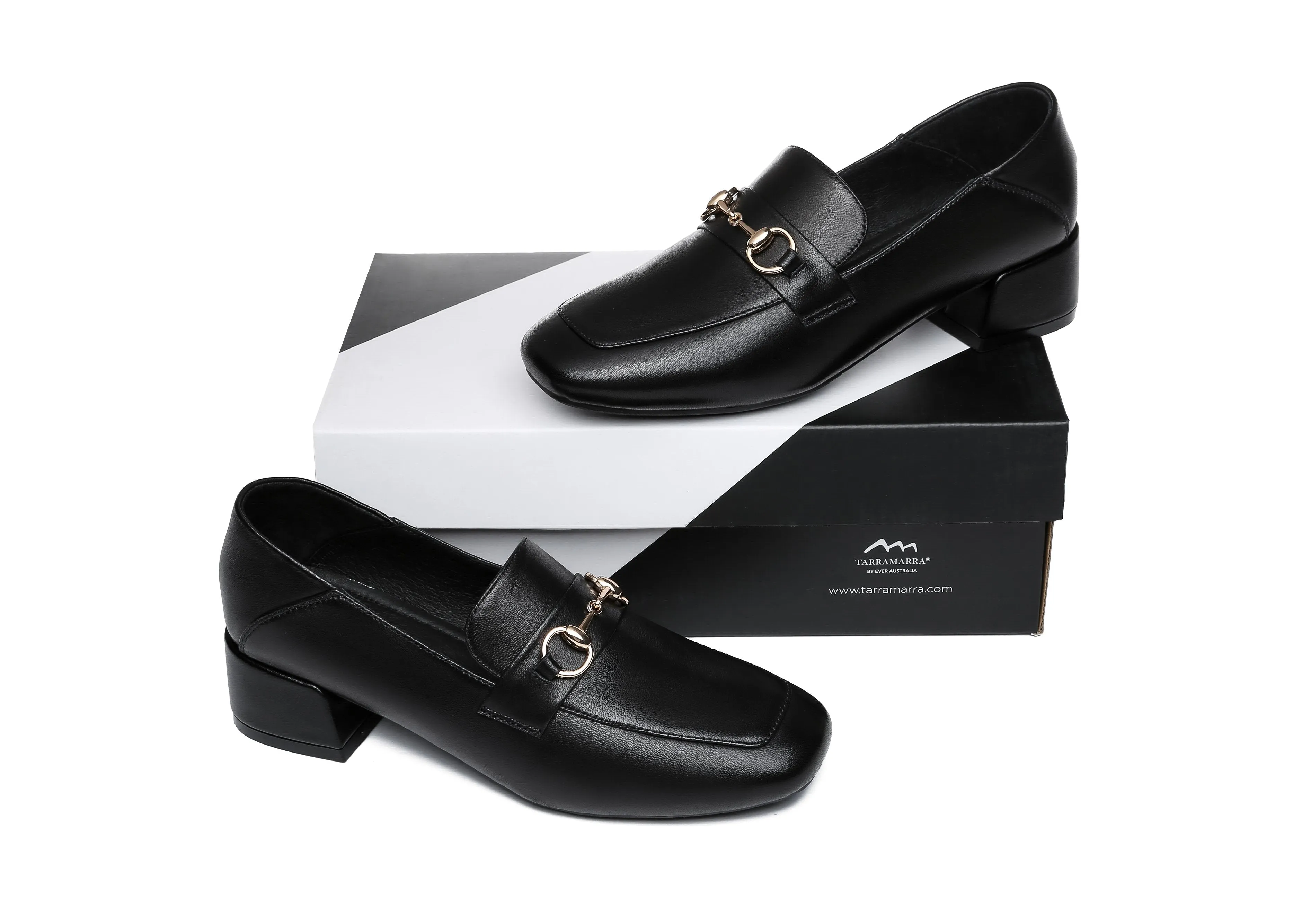 TARRAMARRA® Women Mia Leather Low Block Heels