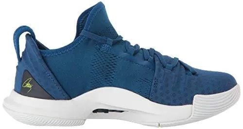 Under Armour Boys' Pre School Curry 5 Basketball Shoe, Moroccan Blue (401)/White, 3