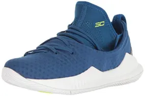 Under Armour Boys' Pre School Curry 5 Basketball Shoe, Moroccan Blue (401)/White, 3
